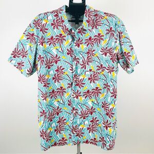 Columbia PFG Men’s SZ L Short Sleeve Button-Up Palm Print Hawaiian Shirt